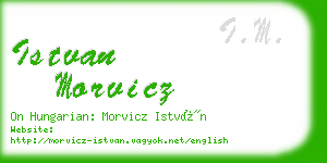 istvan morvicz business card